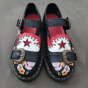 Dr Martens Mukai Maryjane Embroidered Embellished AW004 *RARE* Size 7 Womens